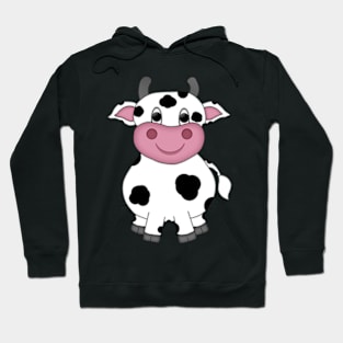 Cute Tiny Cartoon Cow Hoodie